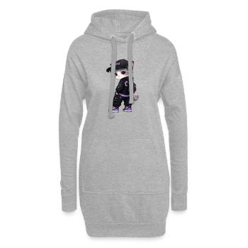 Urban Cat Purple - Hoodie-Kleid - Grau meliert - Vorne