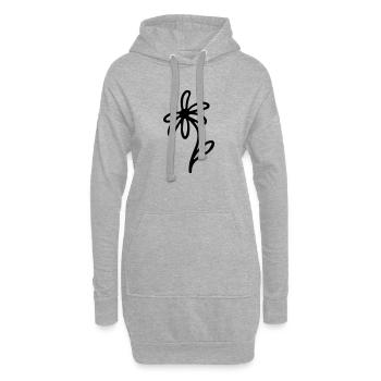 Fleur - Sweat-shirt à capuche long Femme - gris chiné - Devant