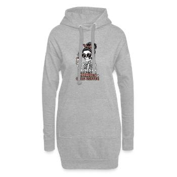 Chaos and Coffee: Skeleton Style - Hoodie Dress - heather grey - Front