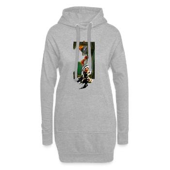 Collage surréaliste - Trop réfléchir - Sweat-shirt à capuche long Femme - gris chiné - Devant