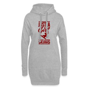 Skifahren Snowboard Berge Urlaub Schnee Freestyle - Hoodie-Kleid - Grau meliert - Vorne