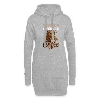Hibou, j'ai besoin d'un café, lundi, mignon hibou, - Sweat-shirt à capuche long Femme - gris chiné - Devant