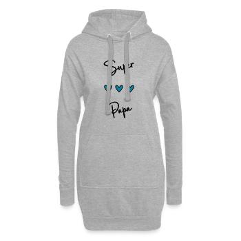 HAPPY DADDY'S DAY. Papa. VATERTAG. ALLES GUTE ZUM GEBURTSTAG! - Hoodie-Kleid - Grau meliert - Vorne