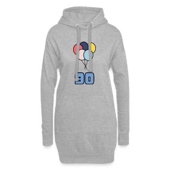 90. 90 JAHRE. 90-JÄHRIGES JUBILÄUM. GEBURTSTAG 90 JAHRE. - Hoodie-Kleid - Grau meliert - Vorne