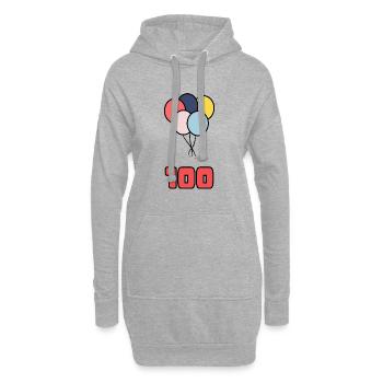 100. 100 ANS. 100e ANNIVERSAIRE. ANNIVERSAIRE 100 - Sweat-shirt à capuche long Femme - gris chiné - Devant