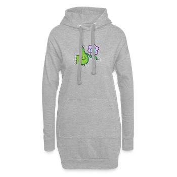 Fleur avec paire pouce vert - Sweat-shirt à capuche long Femme - gris chiné - Devant