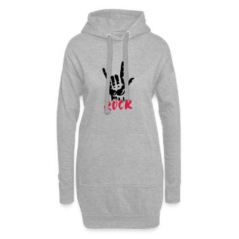 Son de la main de la musique rock - Sweat-shirt à capuche long Femme - gris chiné - Devant