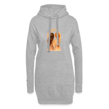 Rot und brünette Freundinnen für immer Design - Hoodie-Kleid - Grau meliert - Vorne