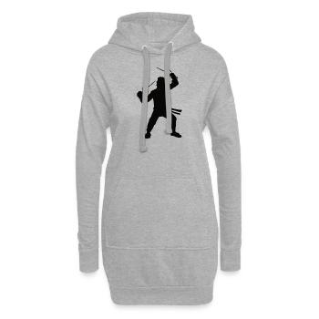 Moine maître de la conception de silhouettes d’arts martiaux - Sweat-shirt à capuche long Femme - gris chiné - Devant