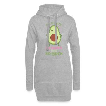 Avocados Make Me Happy You Not So Much - Hoodie-Kleid - Grau meliert - Vorne