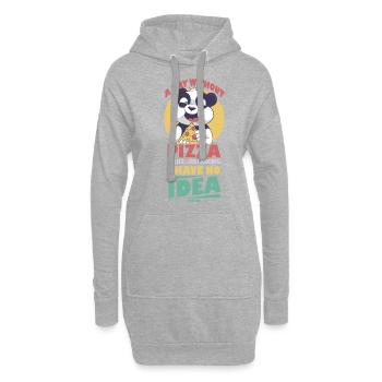 A Day Without Pizza Is Like Just Kidding I Have No - Hoodie-Kleid - Grau meliert - Vorne