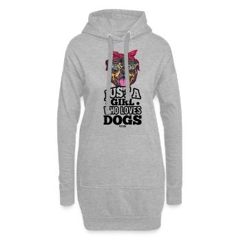 Mädchen Frau Hund Haustier - Hoodie-Kleid - Grau meliert - Vorne