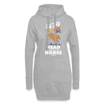 The Voices In My Head Are Telling Me To Ride A Hor - Hoodie-Kleid - Grau meliert - Vorne