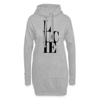 Lucie Name Vorname Moderne Schrift Wort Art - Hoodie-Kleid - Grau meliert - Vorne