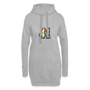 41 Symbole numérique - Sweat-shirt à capuche long Femme - gris chiné - Devant