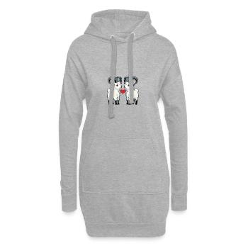 Chèvre de montagne Couple Chèvre Saint-Valentin - Sweat-shirt à capuche long Femme - gris chiné - Devant