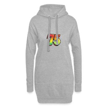 75 Symbole numérique - Sweat-shirt à capuche long Femme - gris chiné - Devant