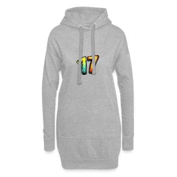 17 Zahl symbol - Hoodie-Kleid - Grau meliert - Vorne