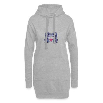 Serpent Cobra Couple Saint Valentin - Sweat-shirt à capuche long Femme - gris chiné - Devant