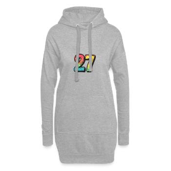 27 Zahl symbol - Hoodie-Kleid - Grau meliert - Vorne
