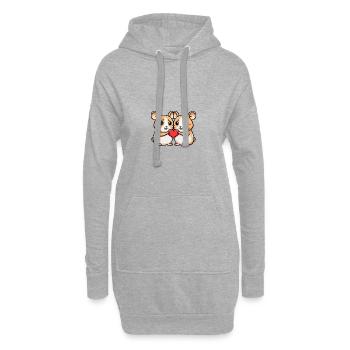 Hamster Couple Saint-Valentin - Sweat-shirt à capuche long Femme - gris chiné - Devant