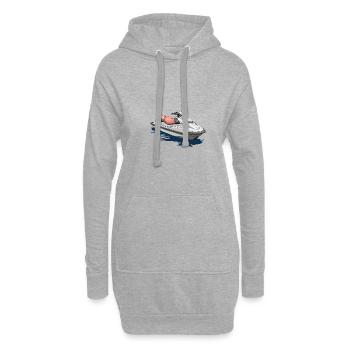 Action sur le jet ski - Sweat-shirt à capuche long Femme - gris chiné - Devant