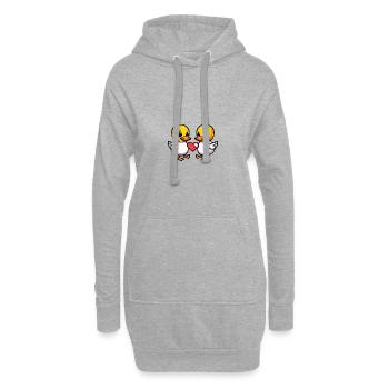 Canard Couple Saint-Valentin - Sweat-shirt à capuche long Femme - gris chiné - Devant