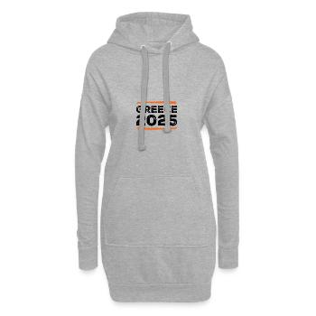 Greece 2025 Spruch - Hoodie-Kleid - Grau meliert - Vorne