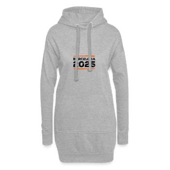 Barcelona 2025 Spruch - Hoodie-Kleid - Grau meliert - Vorne