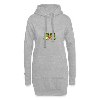 Grenouille Couple Saint-Valentin - Sweat-shirt à capuche long Femme - gris chiné - Devant