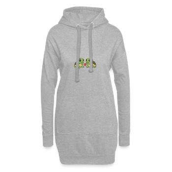 Tortue Couple Saint-Valentin - Sweat-shirt à capuche long Femme - gris chiné - Devant