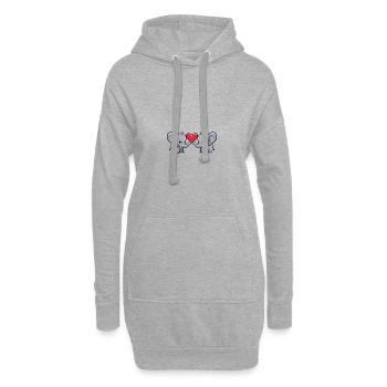 Elefant Paar Valentinstag - Hoodie-Kleid - Grau meliert - Vorne