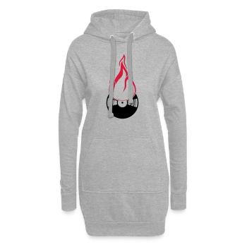disko club party dj feiern musik tanzen vinyl plat - Hoodie-Kleid - Grau meliert - Vorne