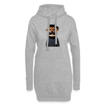 Dog Shiba Inu with beard and funny glasses - Hoodie Dress - heather grey - Front
