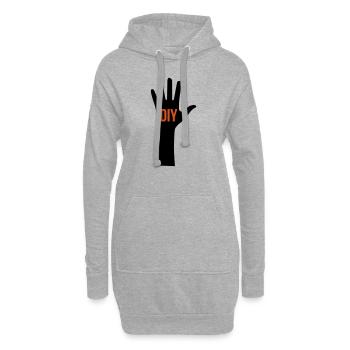 DIY Hand - Hoodie-Kleid - Grau meliert - Vorne