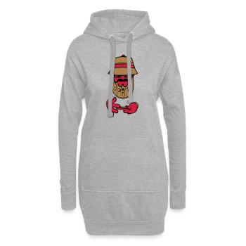 logo beard bob - Sweat-shirt à capuche long Femme - gris chiné - Devant