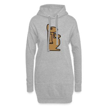 Känguru | Mutter & Kind | Schwangerschaft | Baby - Hoodie-Kleid - Grau meliert - Vorne