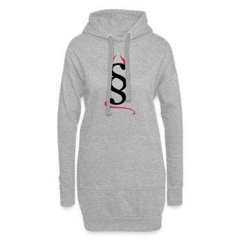 Devils paragraphe - Sweat-shirt à capuche long Femme - gris chiné - Devant