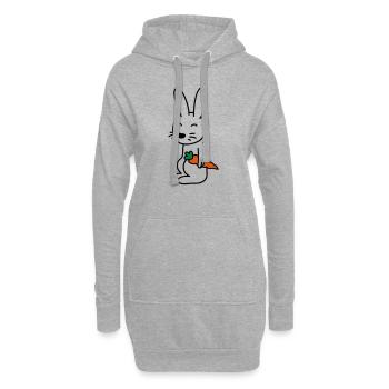 bunny_with_carrot - Hoodie-Kleid - Grau meliert - Vorne