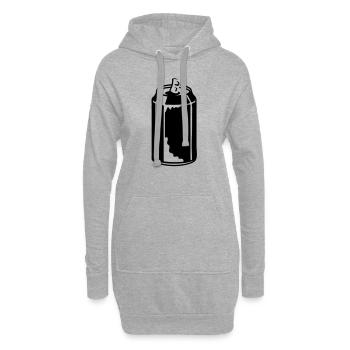 Eine geöffnete Getränkedose - Hoodie-Kleid - Grau meliert - Vorne