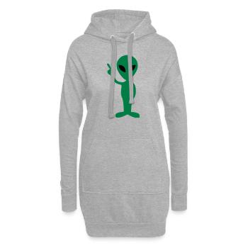 Alien Peace - Hoodie Dress - heather grey - Front