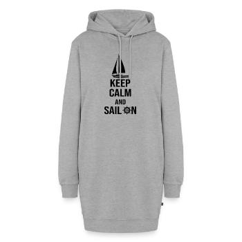 Restez calme et naviguez - Sweat-shirt à capuche long Femme - gris chiné - Devant