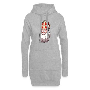 St. Nikolaus Gesicht - Hoodie-Kleid - Grau meliert - Vorne