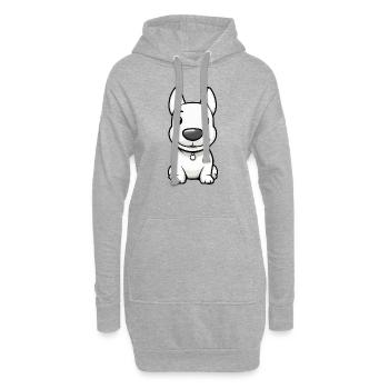 Bull Terrier Chien Bande Dessinée Mignon - Sweat-shirt à capuche long Femme - gris chiné - Devant