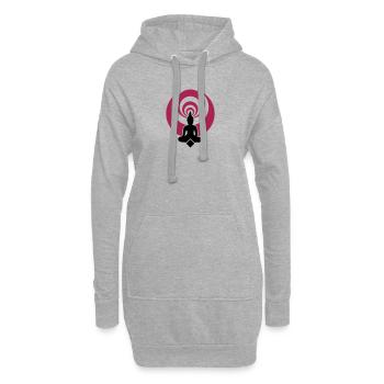 buddha03_2f - Sweat-shirt à capuche long Femme - gris chiné - Devant