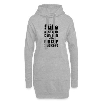 Süße - Völlig unterzuckert Liebe, Paare, Geschenk - Hoodie-Kleid - Grau meliert - Vorne