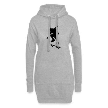 Skateboard Tricks - Hoodie-Kleid - Grau meliert - Vorne