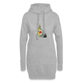 Nymphensittich (13) - Hoodie-Kleid - Grau meliert - Vorne