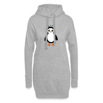 Pinguin lustiger Vogel Geschenkidee Geburtstag  - Hoodie-Kleid - Grau meliert - Vorne