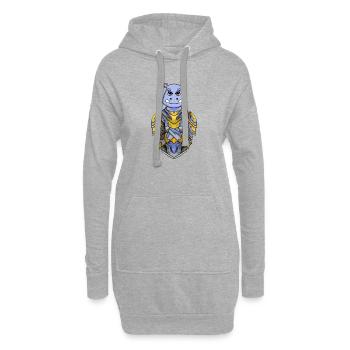 Ritter Nilpferd cool - Hoodie-Kleid - Grau meliert - Vorne